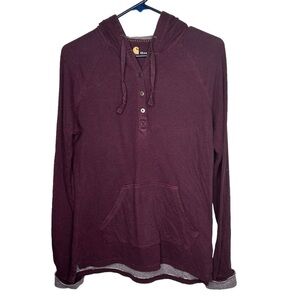 Carhartt Women’s Jersey Knit Hoodie Pullover Maroon L/S XS (0-2)